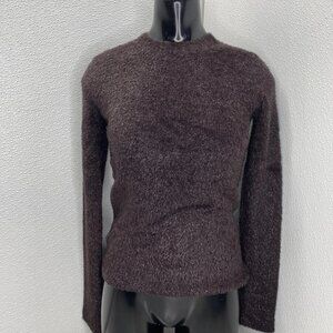 Vince Women's Metallic Eyelash Pullover Sweater Cherry Night Purple Size S